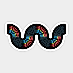 Polyamorous Neon Light Raibow 1 Sticker